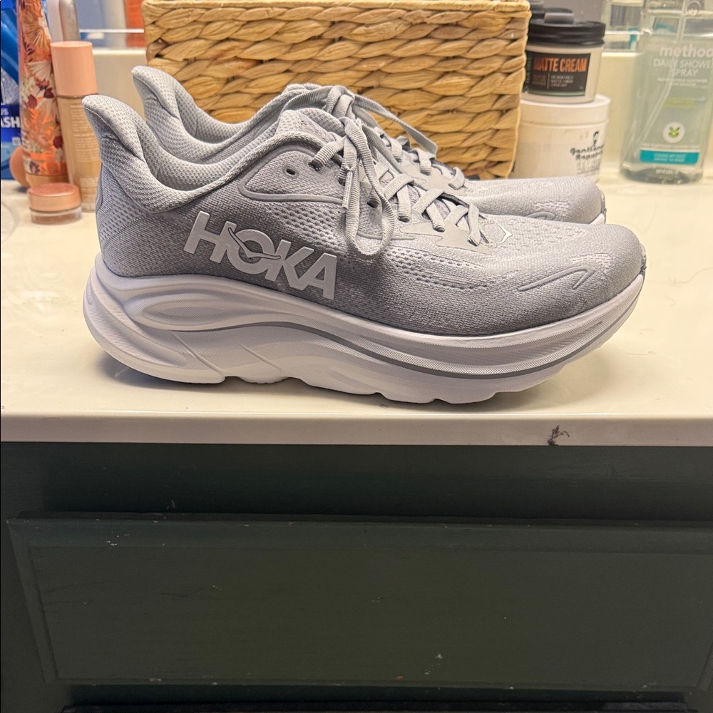 Hoka Clifton 10 Gray Athletic Sneakers